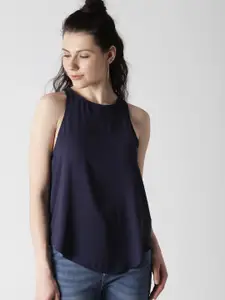FOREVER 21 Women Navy Blue Solid Top
