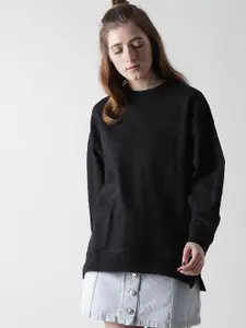 FOREVER 21 Women Black Solid Sweatshirt