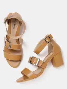 Marc Loire Women Tan Brown Solid Sandals