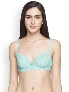 Candyskin Teal Lace Underwired Non Padded Minimizer Bra CS-BRA-08TEAL1599