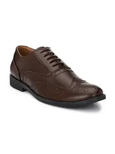 Hirels Men Brown Solid Oxford Formal Shoes