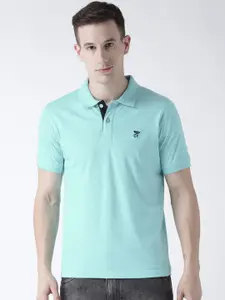 Club York Men Blue Solid Polo Collar T-shirt