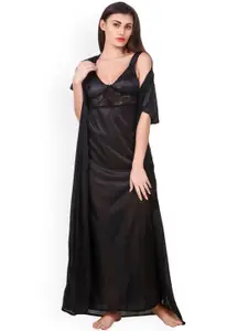 Fasense Women Black Nightdress OM007B3