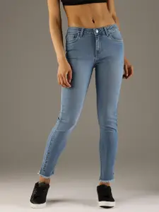 Flying Machine Women Blue Skinny Fit Mid-Rise Clean Look Stretchable Jeans