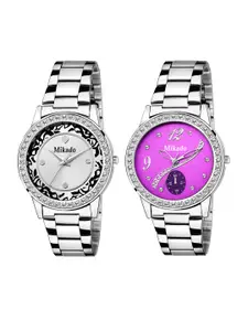 Mikado Women Silver-Toned Pack of 2 Analogue Watches 8052