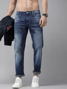 The Roadster Lifestyle Co. Men Blue Slim Fit Low Distress Light Fade Stretchable Jeans
