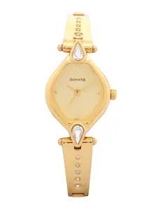 Sonata Women Gold-Toned Analogue Watch