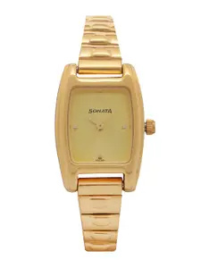 Sonata Women Gold-Toned Analogue Watch NK8103YM01