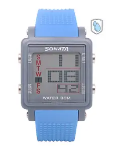 Sonata Men Blue Digital Watch NH77043PP04
