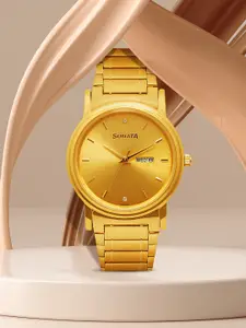 Sonata Men Gold-Toned Analogue Watch NK1141YM10