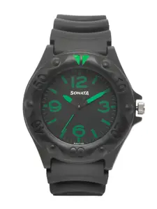 Sonata Men Black Digital Watch ND7975PP03C