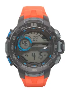 Sonata Men Orange & Grey Digital Watch 77074PP04