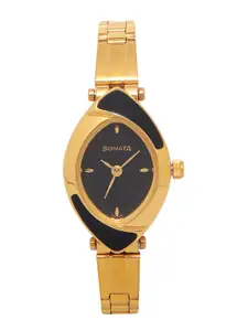 Sonata Women Black Analogue Watch NK8069YM04
