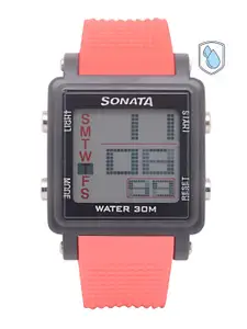 Sonata Men Black Digital Watch NH77043PP03