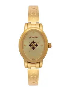 Sonata Women Gold-Toned Analogue Watch NK8100YM04