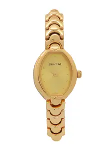 Sonata Women Gold-Toned Analogue Watch NK8107YM02