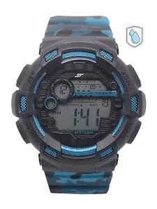 Sonata Men Blue & Black Digital Watch NK77053PP01