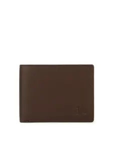 Pacific Gold Men Brown Solid Two Fold Leather Wallet