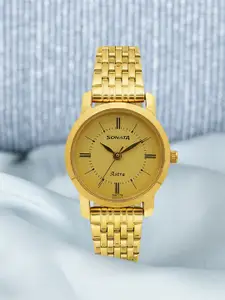 Sonata Women Gold-Toned Analogue Watch NK87018YM01