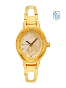 Sonata Wedding Women Gold Analogue watch NK8085YM02