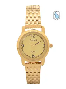 Sonata Women Gold-Toned Analogue Watch NK87018YM02