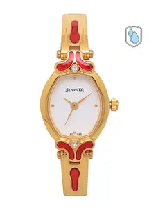 Sonata Women White Analogue Watch NK8068YM04