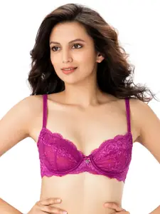 Buy Lady Lyka Burgundy Solid Non Wired Non Padded T Shirt Bra