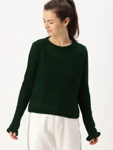 DressBerry Women Green Solid Pullover
