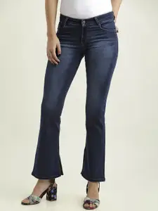 Miss Chase Women Blue Bootcut Mid-Rise Clean Look Stretchable Jeans