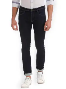 Arrow Blue Jean Co. Men Navy Blue Slim Fit Mid-Rise Clean Look Stretchable Jeans