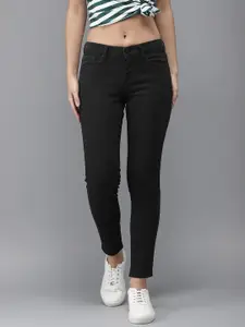 Moda Rapido Women Black Skinny Fit Mid-Rise Clean Look Stretchable Cropped Jeans