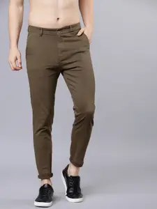 HIGHLANDER Men Olive Green Chinos