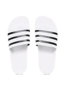 ADIDAS Originals Men White & Black ADILETTE Striped Sliders