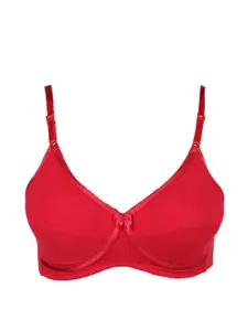 Jockey Red Solid Non-Wired Non Padded Everyday Cross Over Bra 1242-0105
