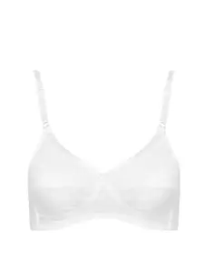 Jockey White Solid Non-Wired Non Padded Crossover Bra 1242-0105