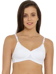 Jockey White Solid Non-Wired Non Padded Cross Over Bra 1242-0105