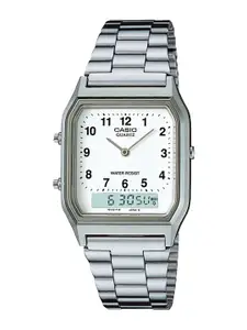 Casio Vintage Men White Analogue and Digital watch AD02 AQ-230A-7BMQ
