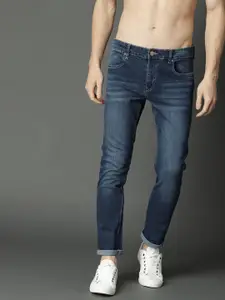 Roadster Men Dark Blue Slim Fit Mid-Rise Clean Look Stretchable Jeans
