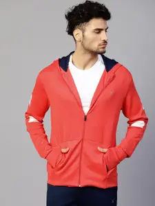 HRX by Hrithik Roshan Men Red Solid Hooded Sweatshirt