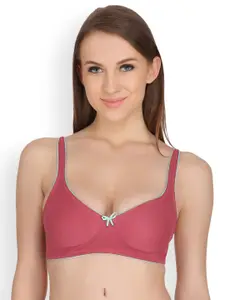 Clovia Pink Solid Non-Wired Non Padded Everyday Bra BR0584X22