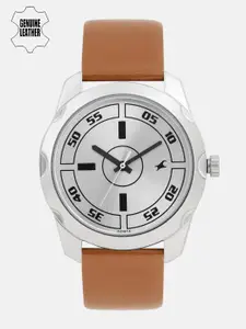 Fastrack Men Steel Genuine Leather Analogue Watch NK3123SL02_BBD1