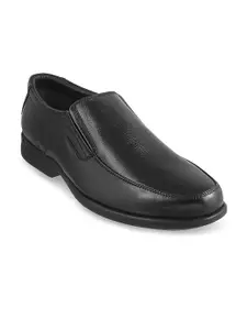Mochi Men Black Semi-Formal Slip-On Shoes
