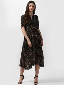 Nun Women Black Printed Fit and Flare Dress
