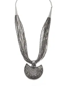 Bamboo Tree Jewels Silver-Toned Metal Necklace
