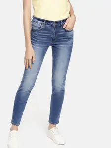 AMERICAN EAGLE OUTFITTERS Women Blue Regular Fit High-Rise Clean Look Stretchable Jeans