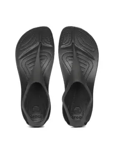 Crocs Women Black Solid Open Toe Flats