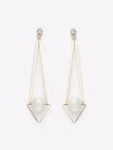Moedbuille Gold-Toned Triangular Drop Earrings