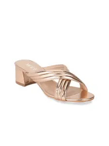 Mode by Red Tape Women Rose Gold-Toned Solid Sandals