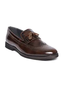 San Frissco Men Brown Semiformal Slip-On Brogues