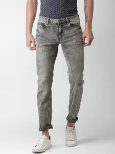 Celio Men Grey Slim Fit Mid-Rise Mildly Distressed Stretchable Jeans